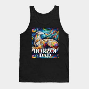 Borzoi dad, stained glass. I love borzois. Tank Top